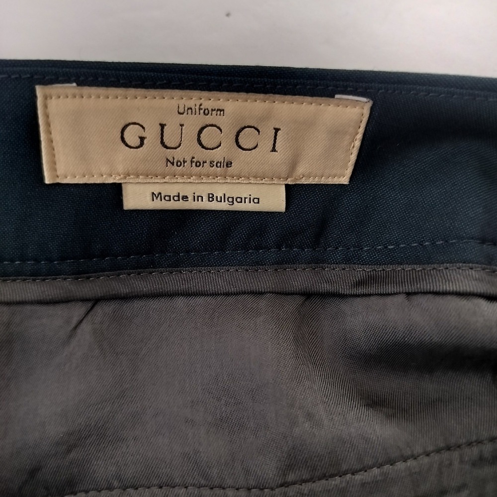 Gucci Mens Wool Mohair Dress Pants Teal Blue Tailored Trousers Size IT 44 US 32 - Picture 8 of 11